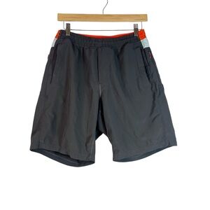 Birddogs Shorts Mens Gray Orage Blue Athletic Lined Boom Long 9” Size M